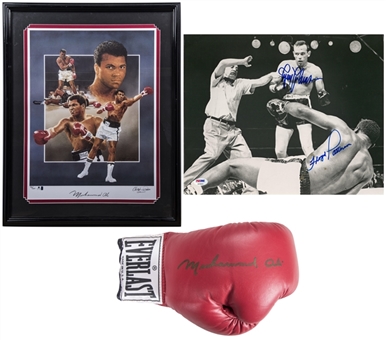 Lot of (3) Boxing Signed Items Including (2) Muhammad Ali (Beckett & PSA/DNA)